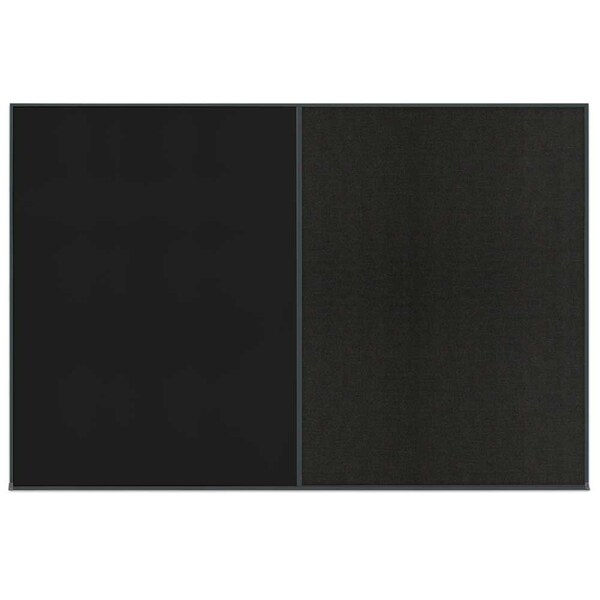 Enclosed Corkboard, 1 Door, 60"x36", 4" Fra, UV3403-BLACK-BLACK